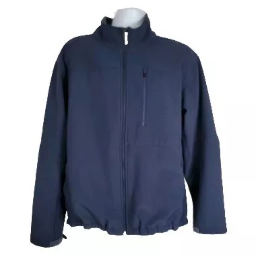 T Tech by Tumi Navy Blue Full Zip Jacket Coat Fleece Inside Men's Size XXL